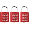 thumbnail image 1 of HUGFEGWE 10 Digit Push Button Combination Padlock Digital Lock for Locker Cabinet Case DrawerFixed Gym Cabinet Door Toolbox Padlock Gym Sports School and Employee Lock,Red 3PCS CJB91-26080, 1 of 8