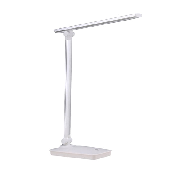 GOOHOCHY Lámpara de mesa LED táctil ajustable con USB, luz de lectura plegable y protección ocular (plateada)