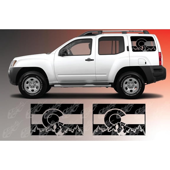 AnyStickerYouWant - Colorado Flag & Mountains Rear Side Window Decals for Cars and Trucks Custom Made for Any Vehicle & SUV - Set of Two