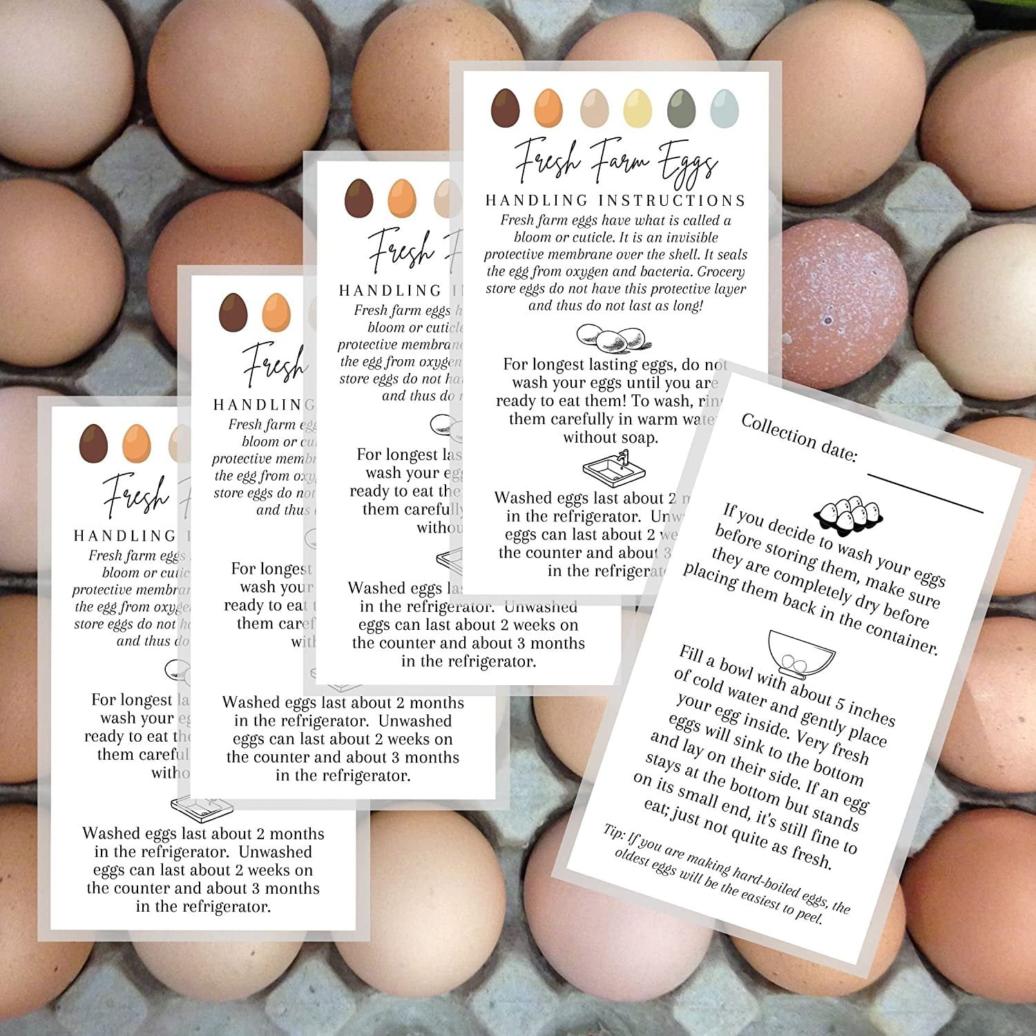 Fresh Farm Eggs Handling Instructions 50 Pack 2x3.5 fresh-farm-eggs-handling-instructions-50-pack-2x3-5-inches-business-card-egg-handling-instructions-for-farm-fresh-eggs-white-card-with-colored-egg-design-walmart-com