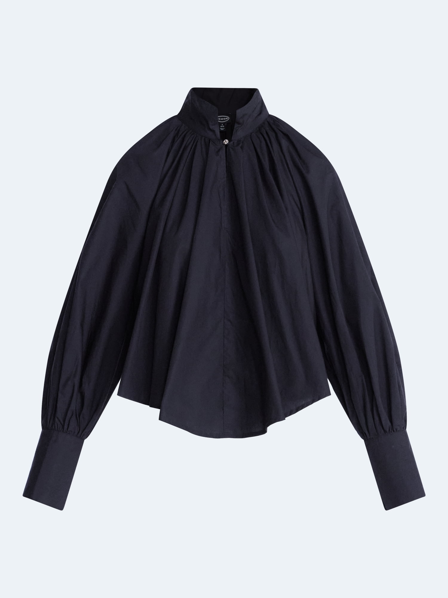 Scoop Women's and Women's Plus Flowy Volume Cotton Blouse, Sizes XS-4X