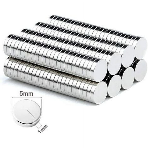 Imanes de neodimio potentes, disco de 5 mm x 1 mm, imán redondo pequeño de tierras raras para refrigerador, superficies magnéticas de refrigerador, pizarra interactiva, imágenes, bricolaje,