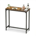 thumbnail image 1 of ODK Table de Pub Rectangulaire Moderne 39 Pouces Hauteur de Bar avec Pieds en Métal, Marron, 1 of 4