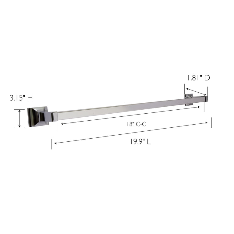 18-Inch Wall Mount Towel Bar, Polished Chrome photo 4
