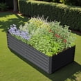 thumbnail image 3 of Tcbosik 8x4x1.5ft Raised Garden Bed, Rectangle Outdoor Planter for Vegetables, Flowers & Herbs, Metal Plant Box for Garden, Patio, Yard, Dark Gray, 3 of 7