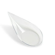 Clear Plastic Dessert / Appetizer Tear Drop Shape Plate Spoons, Pack of 50 - Mini 4 Inch Asian Elegant and Disposable Dishes