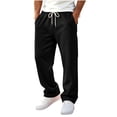 thumbnail image 3 of HomeDM Men's Wide Leg Sweatpants Drawstring Open Bottom Joggers with Pockets Casual Athletic Pants for Gym Workout, 3 of 7