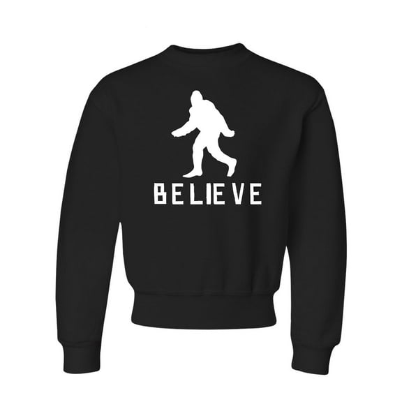 Youth Bigfoot Believe Sasquatch Squatch Crewneck Sweatshirt