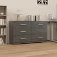 thumbnail image 6 of CoSoTower Black Color Large 6 Drawers Chest of Drawer Dressers Table with Golden Handle, 6 of 6