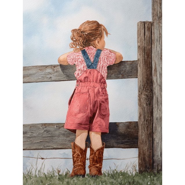 Qisvanset Children Playing Outdoor Canvas Print 12x16 Inch Hallway Decor