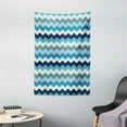 thumbnail image 1 of Aqua Tapestry, Retro Vintage Chevron Geometrical Zig Zag Stripes, Wall Hanging for Bedroom Living Room Dorm Decor, 40W X 60L Inches, Turquoise Light Blue Navy Blue and Seafoam, by Ambesonne, 1 of 2
