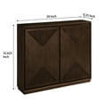 thumbnail image 4 of Mid Century Modern V-Shape Storage Cabinet, Dark Walnut Buffet for Slim Spaces in Living Room and Hallway, 4 of 9