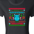 thumbnail image 4 of Inktastic I Want a Hippopotamus for Christmas Pixelated Ugly Sweater Women's T-Shirt, 4 of 5