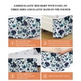 thumbnail image 5 of Retro Blue Flowers Bed Skirt Queen Size 16" Drop Abstract Art Floral Country Plant Ruffled Wrap Around Bed Skirts Adjustable Elastic Bedskirt Dust Ruffle for Queen Size Bed, 5 of 7
