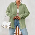 thumbnail image 2 of Blouses For Women Long Sleeve Collar Drop Shoulder Pocket Patched Shirt, 2 of 5