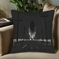 thumbnail image 5 of Set of 2 Square Throw Pillow Covers 18x18in - Elegant Monochrome Ghostly Design for Couch Bed or Car - Perfect for a Spooky, 5 of 8