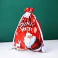 thumbnail image 3 of Pequeño MOQ cordón de aluminio feliz Navidad santa dulces regalo de fiesta grandes bolsas de hilo de plástico almacenamiento a granel pegado de galletas, 3 of 4