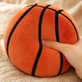 thumbnail image 5 of Fuzzy Basketball Stuffed Toys, 8 Inch Soft Basketball Plushie, Basketball Squeeze, Rainbow Basketball Pillow for Student Kids, Student Basketball with Gentle Short Plush, Usable, 5 of 7