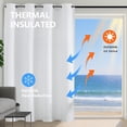 thumbnail image 2 of SIABC-Pure White Light Filtering Curtains for Bedroom 45 Inches Long 2 Panels Set, Sunlight Blocking Curtains for Small Windows, Grommet Energy Saving Thermal Insulated Short Drapes, 40Wx45L, 2 of 4