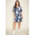 thumbnail image 2 of Vintage Navy Pink Floral Ruffle Trim Midi Dress, 2 of 5
