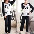 thumbnail image 2 of Sardfxul Couples Autumn Cartoon Panda Long Sleeve Pullover Pajamas Set Sleepwear Casual, 2 of 19