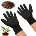 thumbnail image 2 of Gardening Gloves Thickened Latex Coated Thorn-Proof Working Glove Wear-Resistant Work Mitts for Digging Planting Weeding (Black), 2 of 9