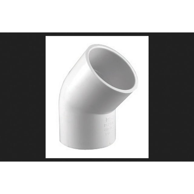 Pipas Charlotte Sch40 de PVC Elbow, 45° y 1/2 pulgadas, paquete de 25