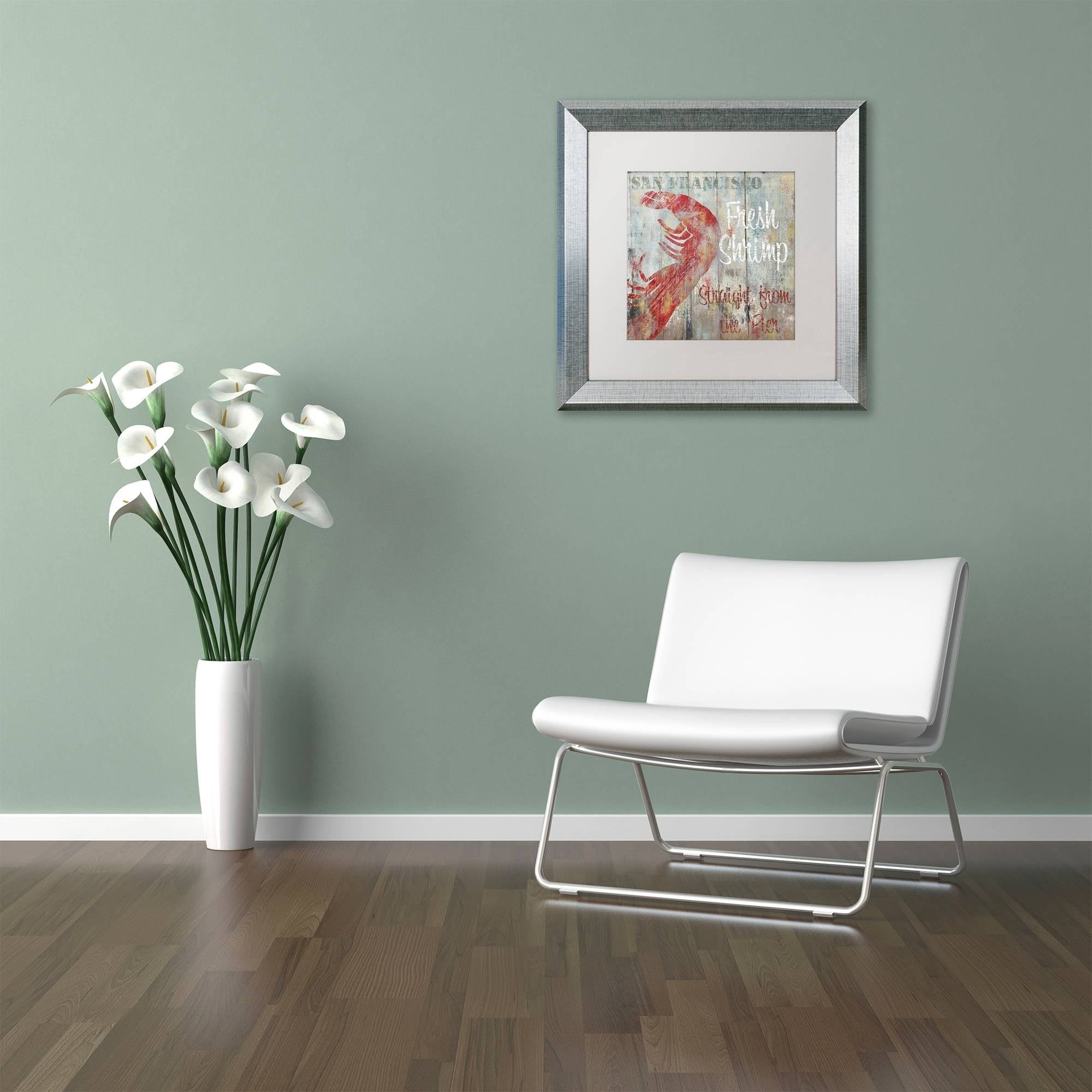 Trademark Fine Art "Restaurant Seafood I" Canvas Art by Color Bakery White Matte, Silver Frame