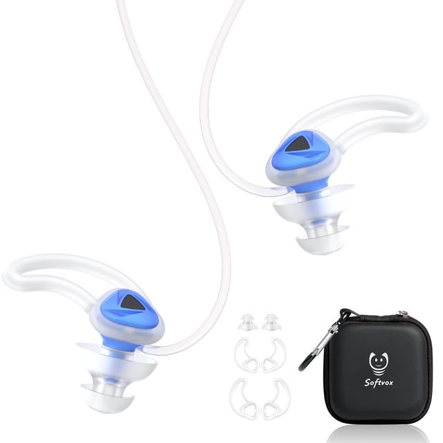 Tapones para los oídos de natación Softvox con cuerda para adultos y niños