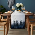 thumbnail image 2 of Forest Table Runner - 48 Inch Long, Kitchen Dining Table Runner Dresser Scarves, Dark Blue Fall Bird Vintage Farmhouse Tree Farmhouse Decor for Coffee Tables Wedding Party Banquet, 2 of 8