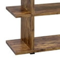 thumbnail image 4 of 63 Inch Wood Bookcase 3 Tier Divided Shelves Vertical Rustic Brown - Saltoro Sherpi, 4 of 5