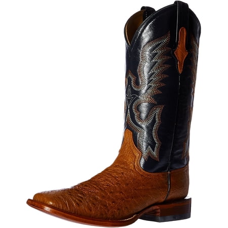 Ferrini Men's Morgan Smooth Ostrich Square Toe Boots Handcrafted - Black 1029304