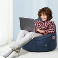 thumbnail image 5 of Room Revival Compressed Foam Bean Bag Chair for Kids, Navy Blue, 5 of 13