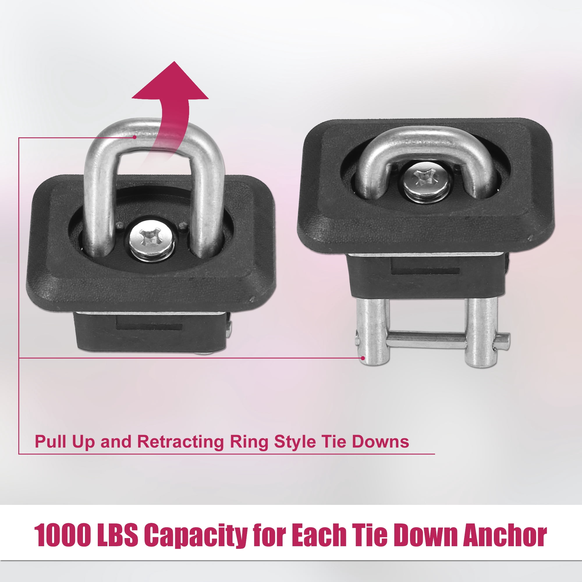 Unique Bargains 2pcs Tie Down Anchor Truck Bed Anchor Side Wall Cargo Anchor for Chevy Silverado for GMC for Sierra 1500 2500 3500 07-21