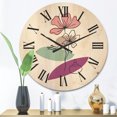 thumbnail image 2 of Designart 'Abstract Flowers Plants With Elementary Shapes IV' Modern Wood Wall Clock, 2 of 5