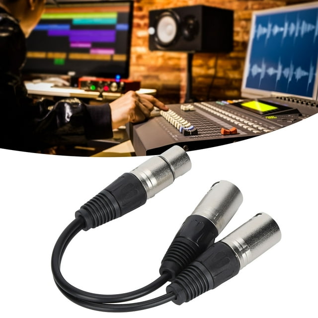 Audio Balanced Cable, Double Head Durable Stable Performance XLR Female To Dual XLR Male Cable Professional For Audio Adapter Black
