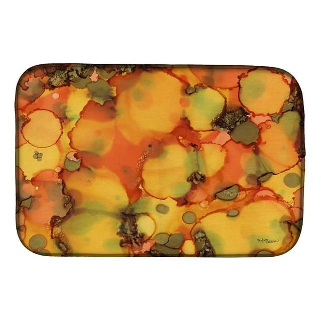 Carolines Treasures 8976DDM Abstract in Orange & Greens Dish Drying Mat