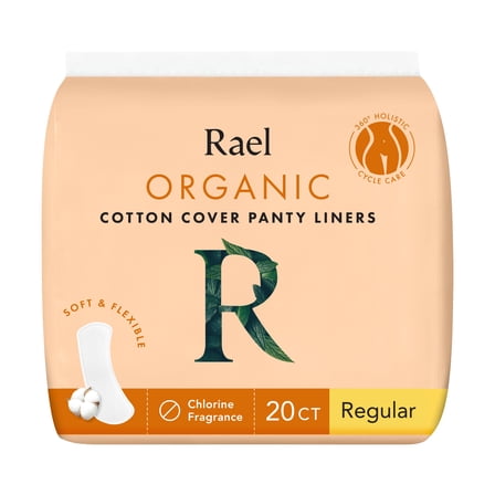 Rael Organic Cotton Cover Regular Panty Liners, 20 Count