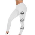 thumbnail image 6 of Jinhomg Fall Leggings for Women High Waist Stretch Yoga Pants Fashion Maple Leaf Print Full Length Leggings Casual Jogger Athletic Leggings 90 off Clearance Sale White M, 6 of 6