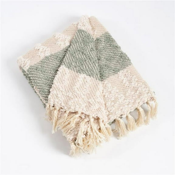 Nubby Design Striped Throw Blanket, Silver