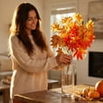 thumbnail image 4 of Qocolcyl Small Artificial Orange Maple Leaf Tree,Fall Halloween Harvest Front Porch Tabletop Decor,Farmhouse Outdoor Entryway Patio Thanksgiving Holiday Seasonal Ornament, 4 of 6