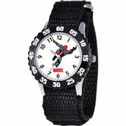 Marvel Spider-Man Boys' Stainless Steel Watch, Black Strap
