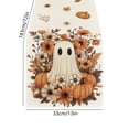 thumbnail image 3 of PoyoKee Halloween Table Runner 72 x 13 inch, Black Orange Striped Decorative Runner for Dining Table, Farmhouse Kitchen Decor, Halloween Decorations, 3 of 6