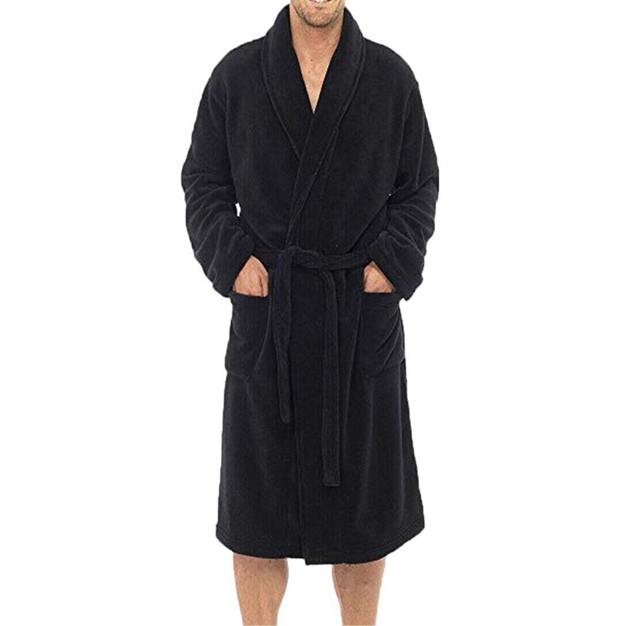 Men Gents Luxury SOFT Bath Robe Housecoat Dressing Gown Bathrobe Size M L XL XXL 
