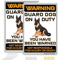 Beware of Dog Signs Do Not Enter Keep Out Aluminum Sign 12x8 Inch 2pack with Mounting Hardware for Home Farm Yard Garden Wall Decor Black