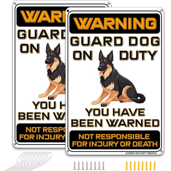 Beware of Dog Signs Do Not Enter Keep Out Aluminum Sign 12x8 Inch 2pack with Mounting Hardware for Home Farm Yard Garden Wall Decor Black