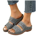 thumbnail image 4 of WILLBEST Sandalias Antiderrapantes Para Mujer, Zapatos De Mujer, Sandalias De Cuña Con Suela Gruesa, Sandalias De Una Pierna Huecas Con Flores De Moda, 4 of 9
