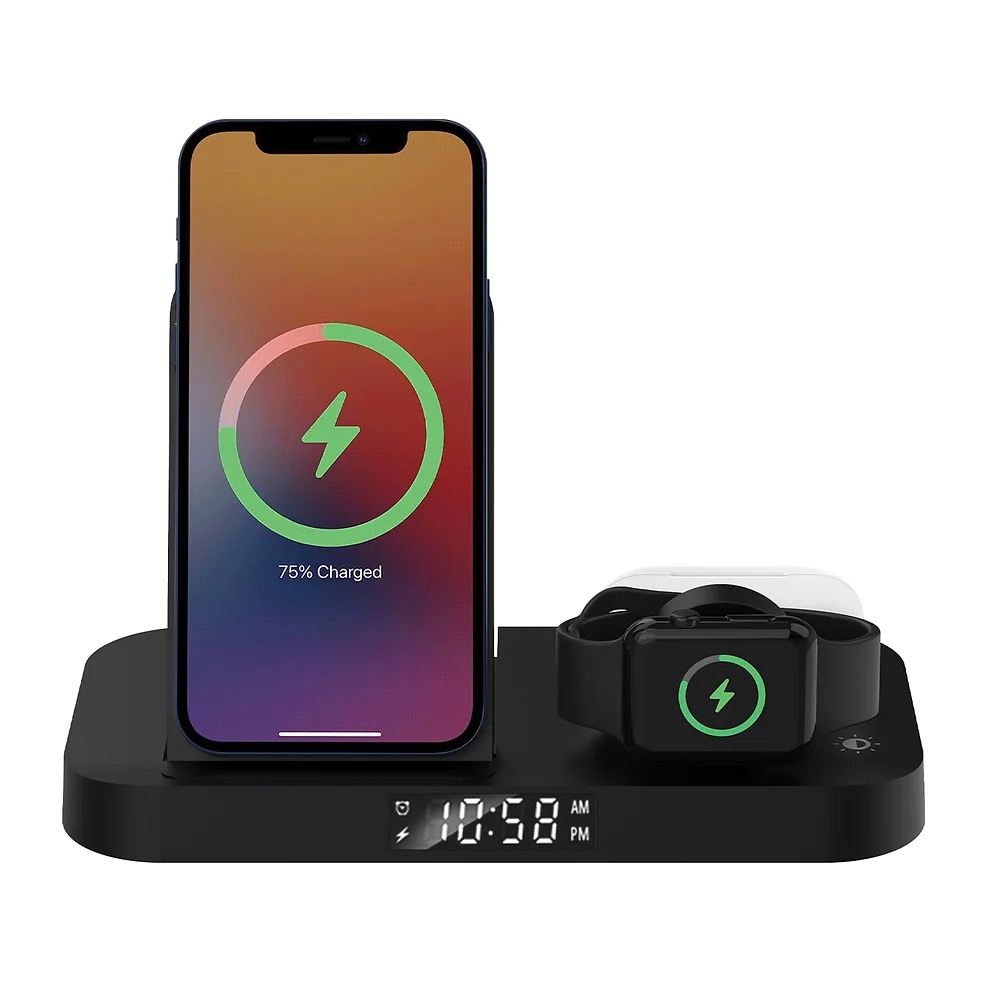 4 in 1 Wireless Charging Folding Alarm Clock