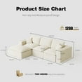 thumbnail image 2 of 108 Cloud Couch, Beige Modern Sectional Couches for Living Room, L-Shape Modular Sofa with Chaise, Deep Seat, Plush Corduroy, Left-Right Interchangeable, No Assembly, 2 of 10
