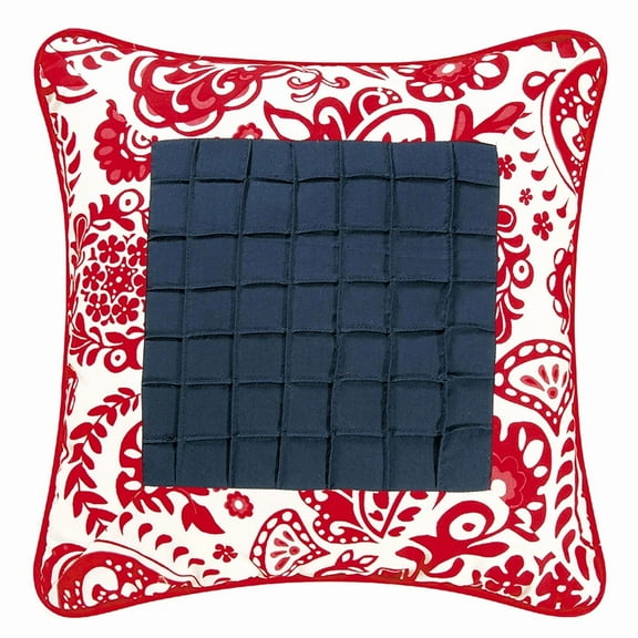 14''" X 14'' Borrego Red Pintucked Pintucked Pillow